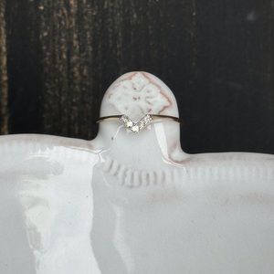 14KYG Princess Cut Diamond V Ring